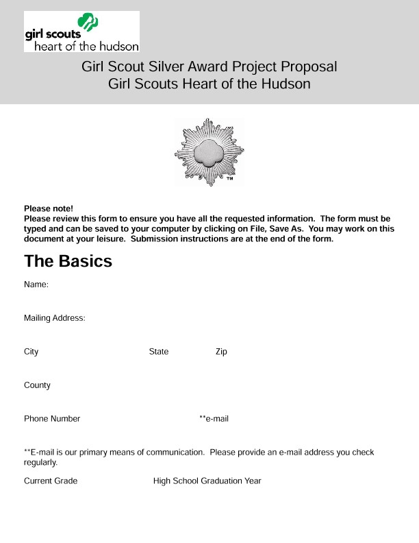 Silver Award Girl Scouts